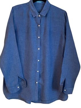 J. McLaughlin Women’s Button Down Linen Blouse Size Large